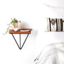 Hanah Home Wr037 Estantería Decorativa de Pared de Madera y Metal Nogal y Negro